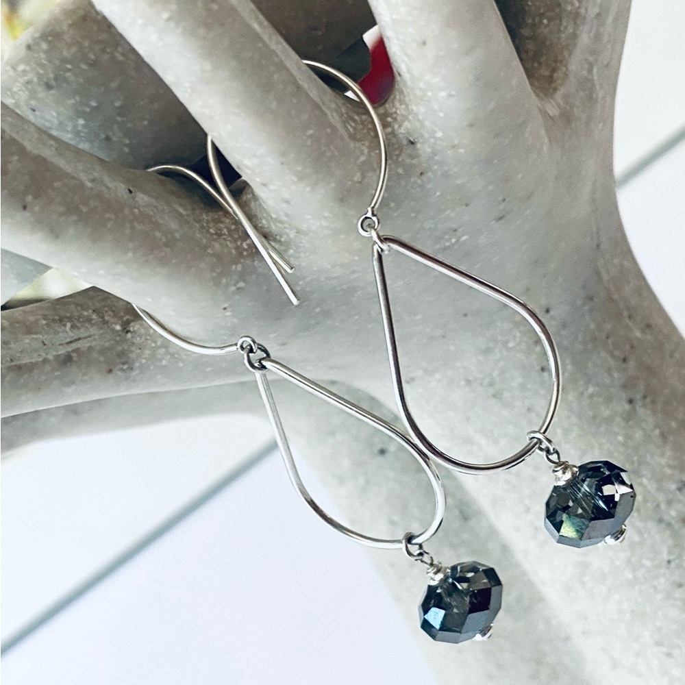 New Sterling Silver & Swarovski Crystals - Handcrafted - 2 1/2 Inch Drops